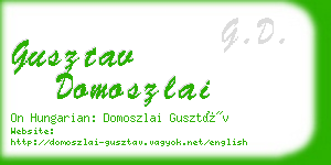 gusztav domoszlai business card